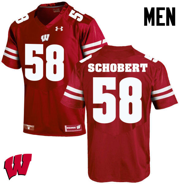 Wisconsin Badgers Men's #58 Joe Schobert NCAA Under Armour Authentic Red College Stitched Football Jersey VE40M33BB